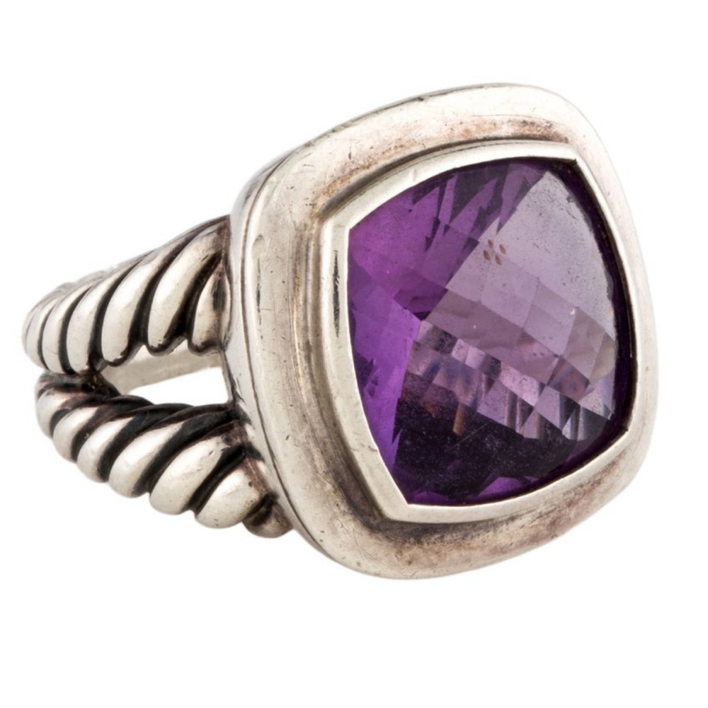 David Yurman Amethyst Cocktail Ring Large 925
Silver Cushion Cut size 6 EUC